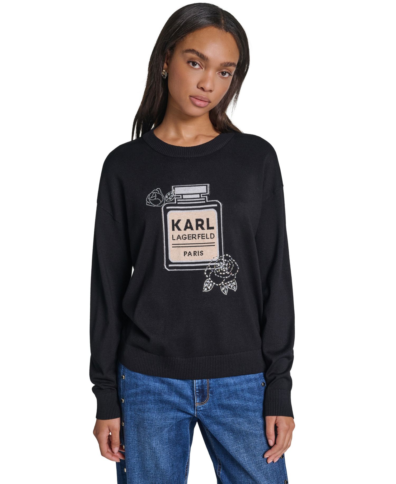 Women's Perfume Logo Loose-Fit Sweater