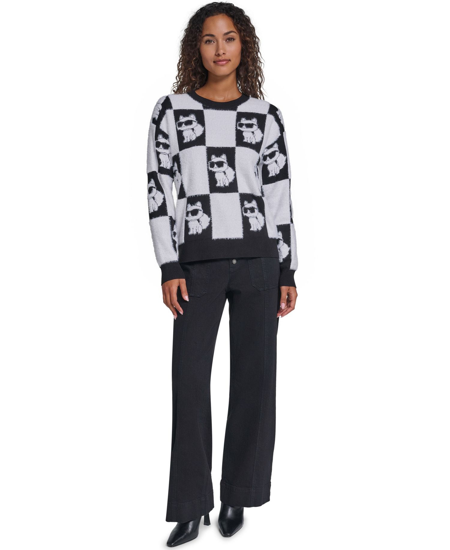 Women's Choupette Checkerboard Pullover Sweater