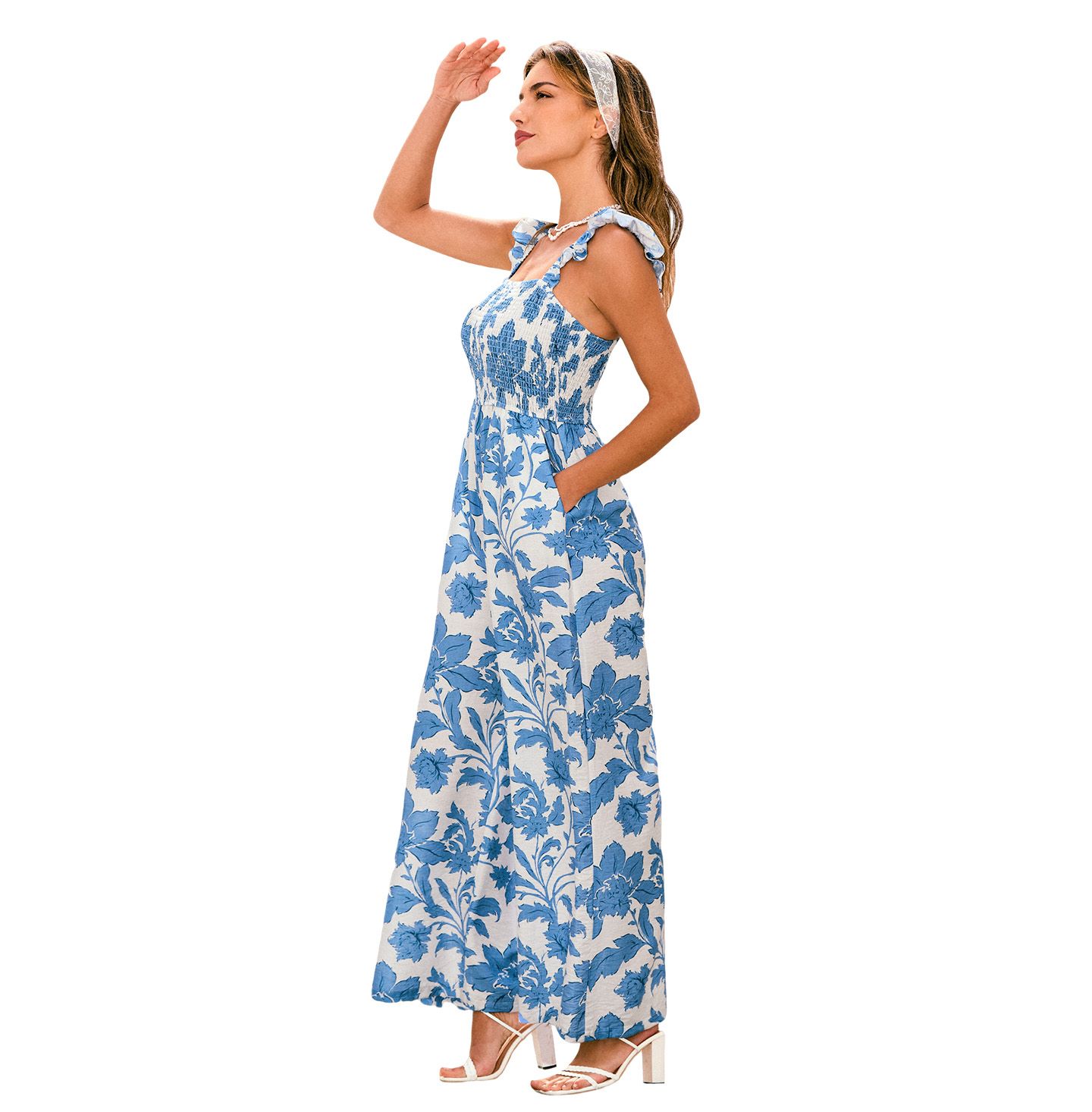 Женский комбинезон Cupshe Mesmerizing Floral Jumpsuit, цвет: Белый — фото 3