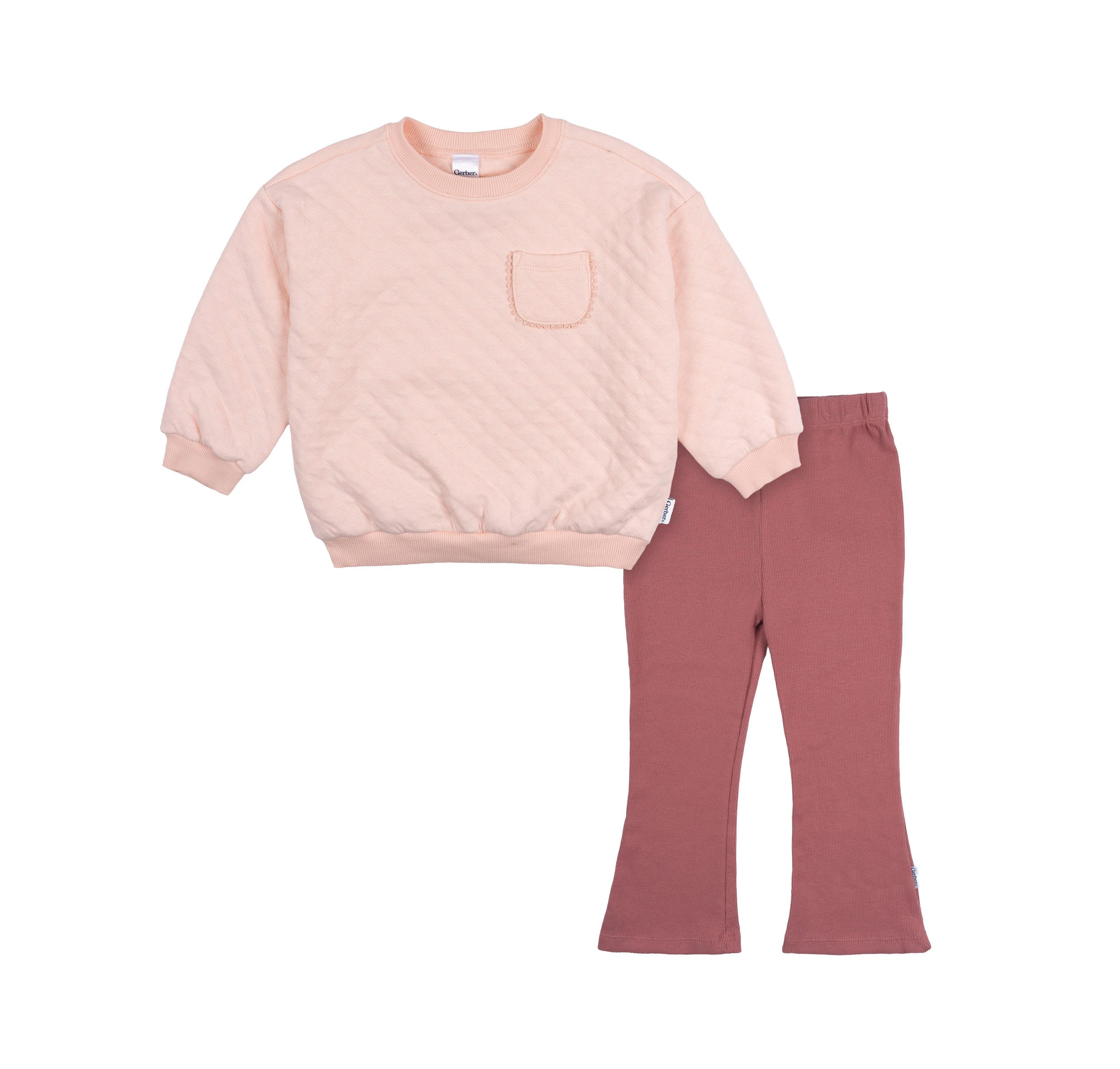 Gerber Toddler Girls 2-Piece Quilted Top and Flare Legging Set