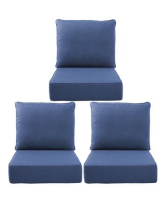 24"x22"x6" Patio Thick Cushions and Pillows Set - Deep Seat Indoor/Outdoor Water and Fade Resistant