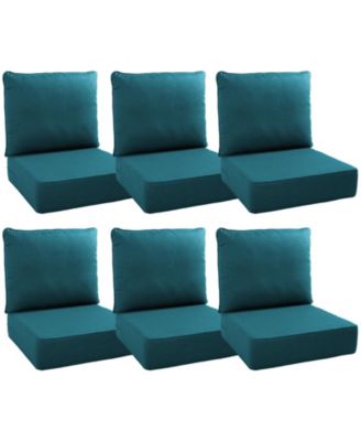 24"x22"x6" Patio Thick Cushions and Pillows Set - Deep Seat Indoor/Outdoor Water and Fade Resistant