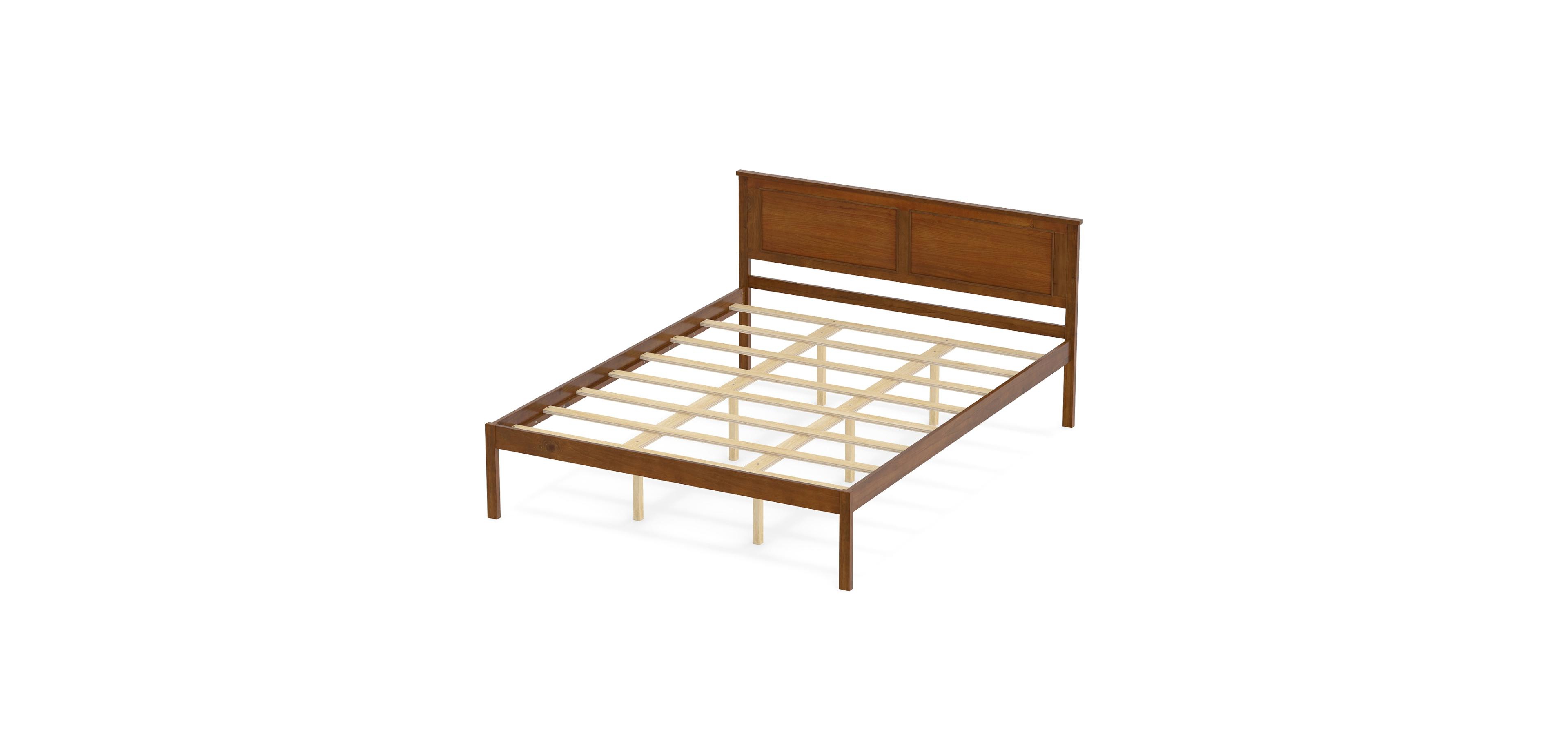 Mecale Full Queen Twin Size Bed Frame Farmhouse Wooden Platform Bed with Headboard Queen Size