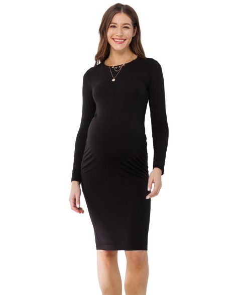Женское платье Hello Miz Maternity Long-Sleeve Bodycon Midi, цвет: Чёрный