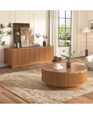 Farmhouse Coffee Table and TV Console Set