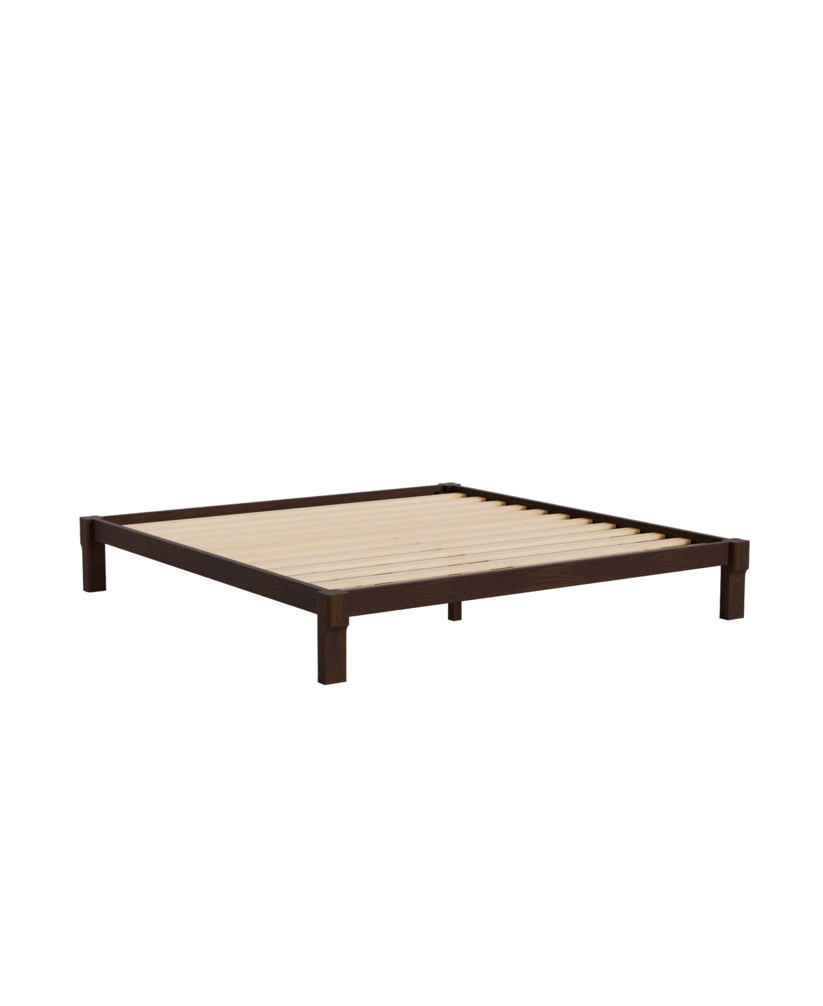 Flexipot Kana Japanese Joinery Solid Wood Platform Bed Frame with Slat Support