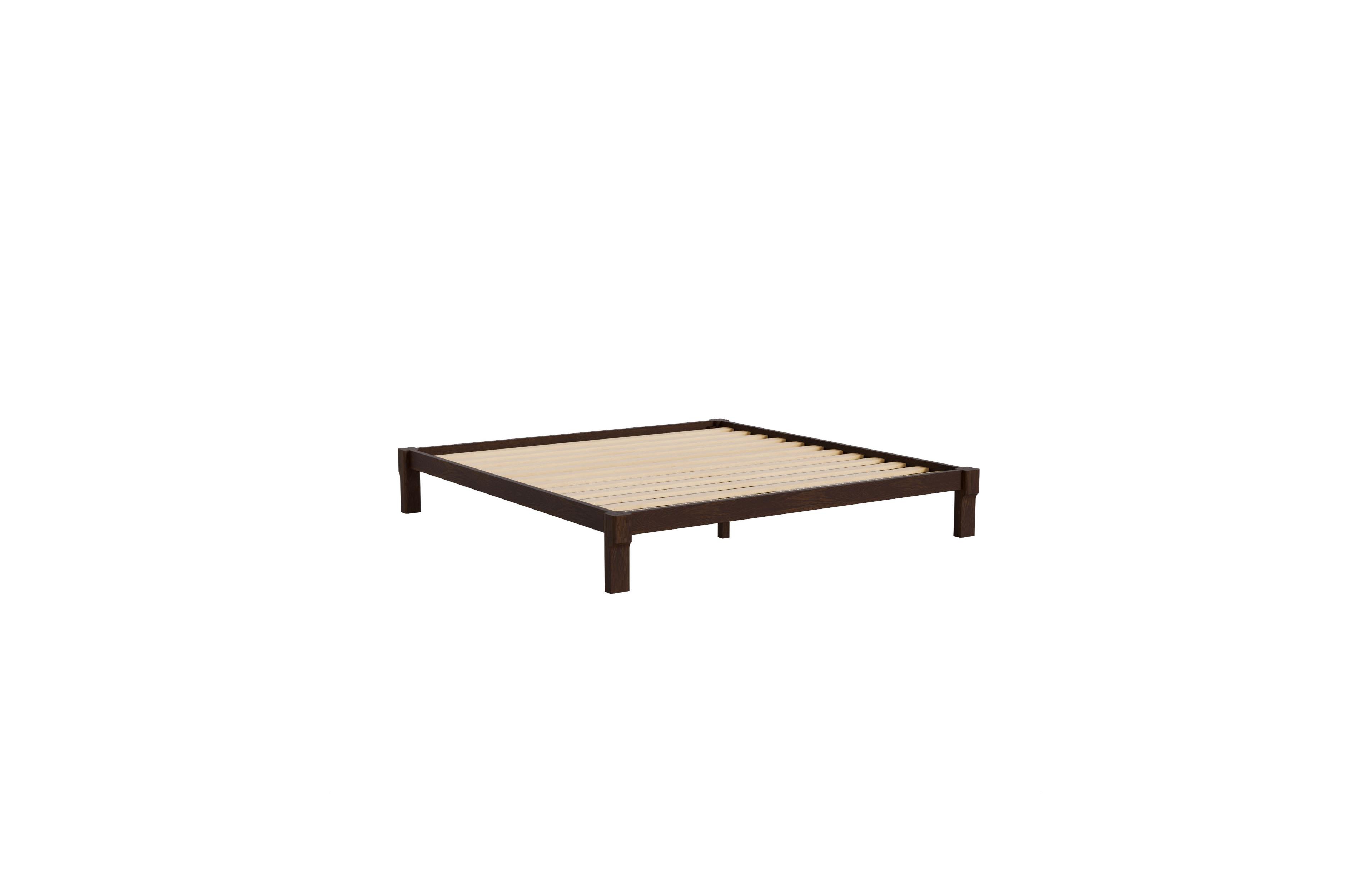 Flexipot Kana Japanese Joinery Solid Wood Platform Bed Frame with Slat Support