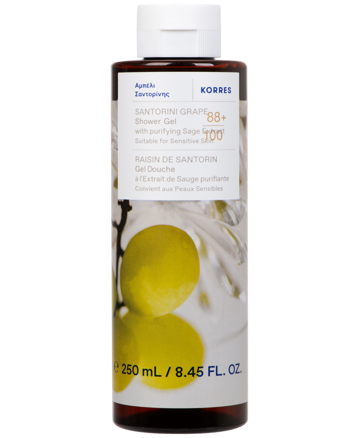 Korres Santorini Grape Renewing Body Cleanser, 8.45 oz.