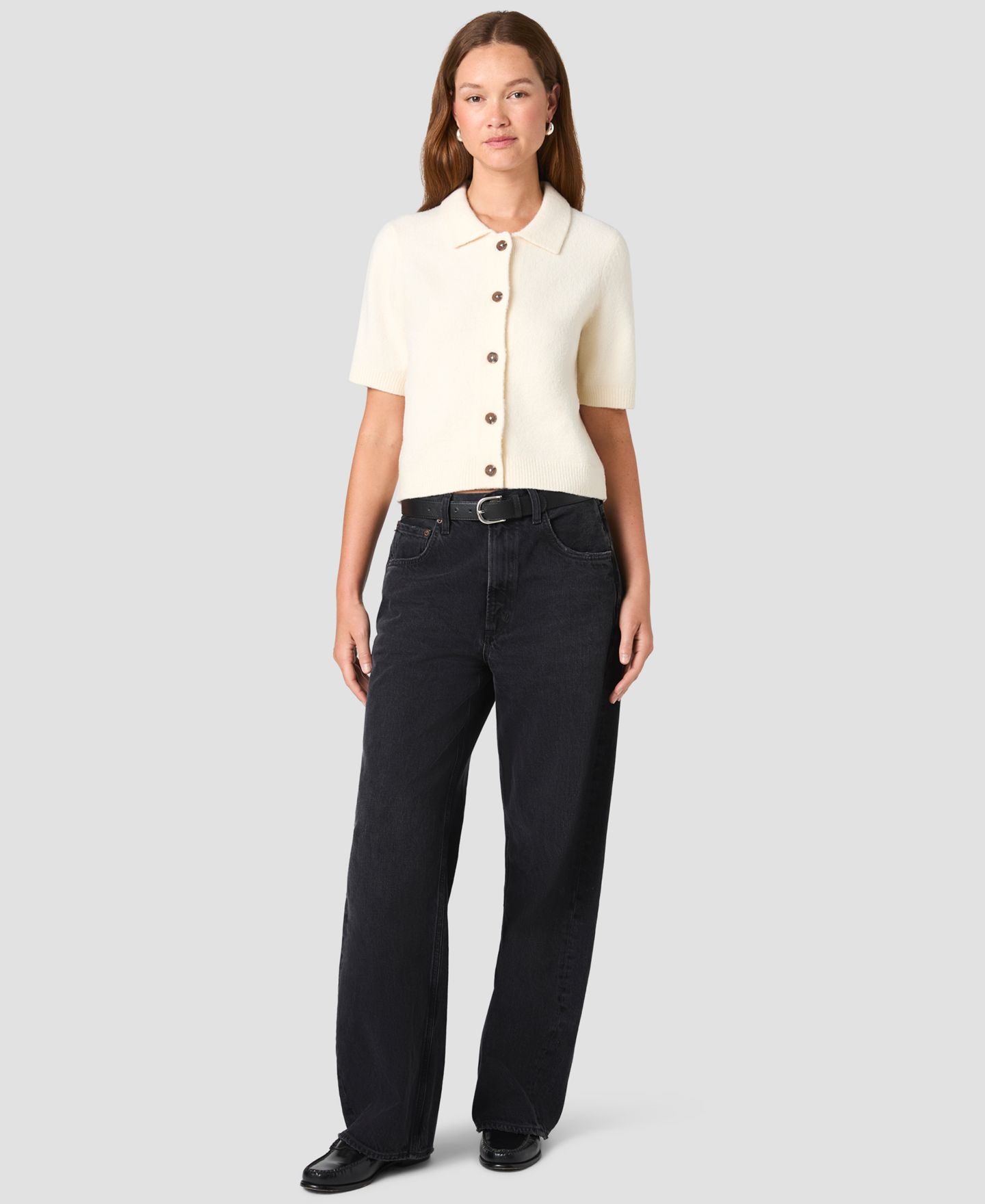 Женский топ French Connection Suzie Short-Sleeve Collared Button-Up, цвет: Кремовый — фото 3
