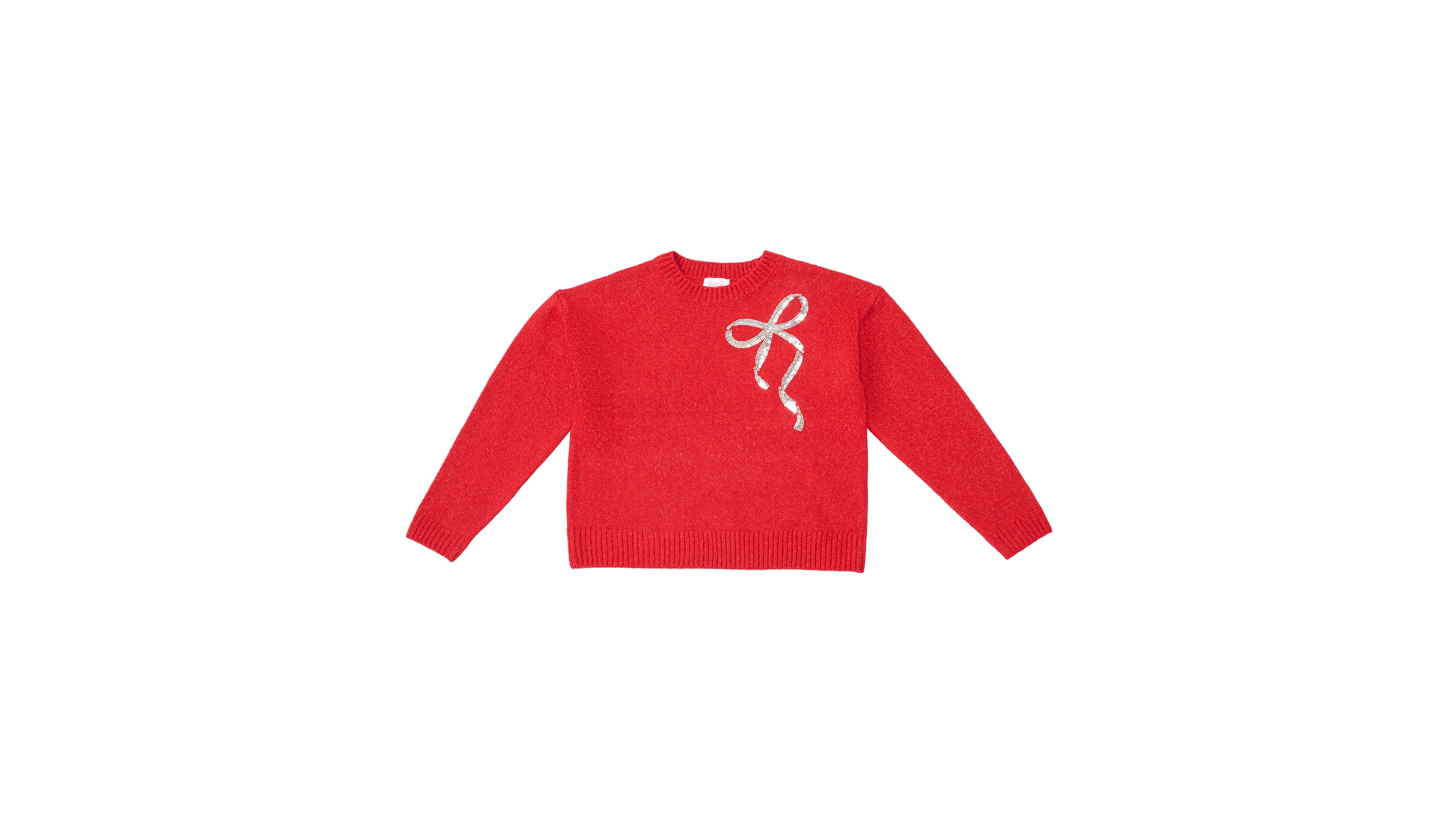CeCe Women's Long-Sleeve Crewneck Sequin-Bow Sweater