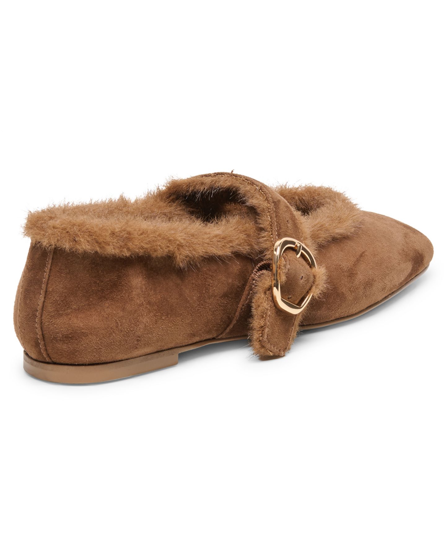 Женские балетки Dolce Vita Mella Plush Buckle Mary Jane Flats, цвет: Какао замшевый — фото 7
