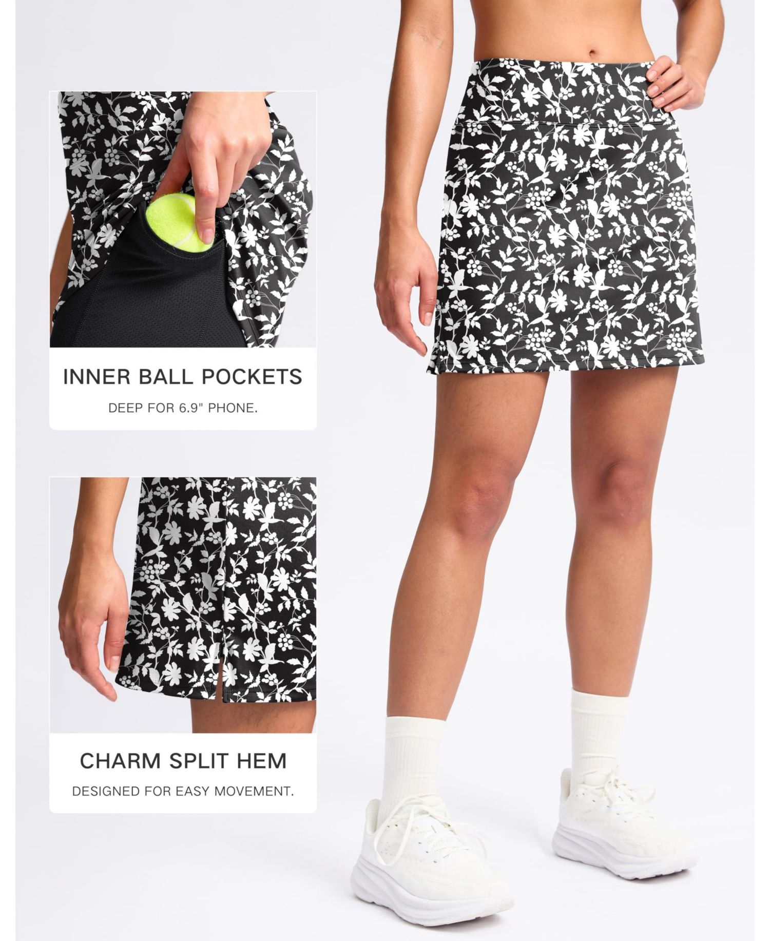 16 Inch High Waist Skorts With Pockets Stretch Athletic Workout Skirt