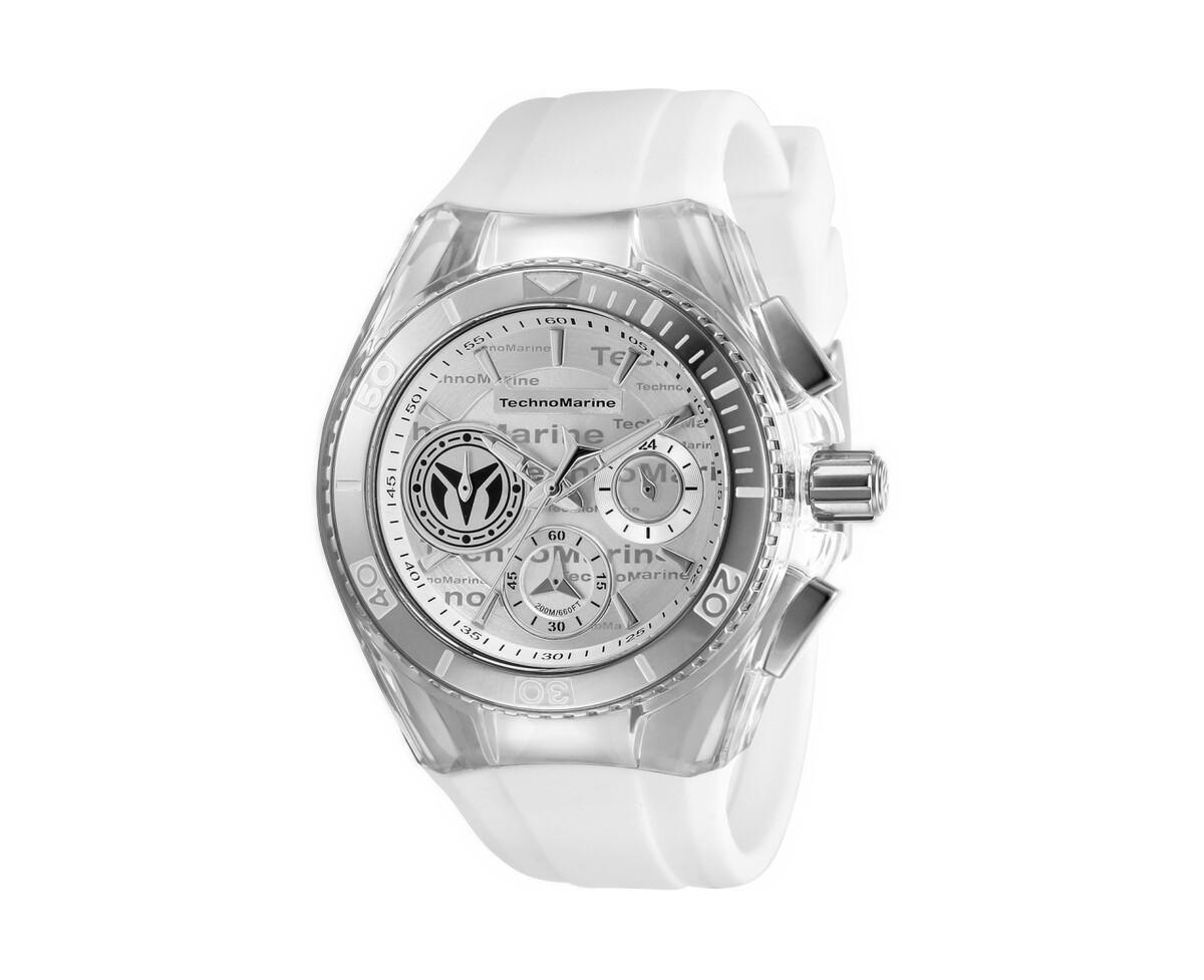 TechnoMarine Women's Water-Resistant Quartz Cruise California White Rubber Watch, 40.57mm - White