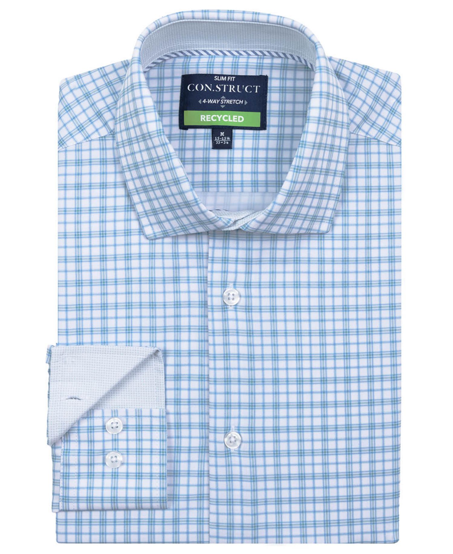 Men's Fern and Flora Slim-Fit Plaid Wrinkle-Free Dress Shirt
