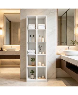 84" Tall 10-Cube 5-Layer Bookshelf and Display Cabinet