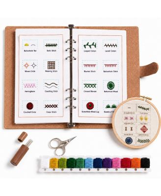 Beginner Embroidery Book Kit Master 64 Stitches All in One Craft Supplies