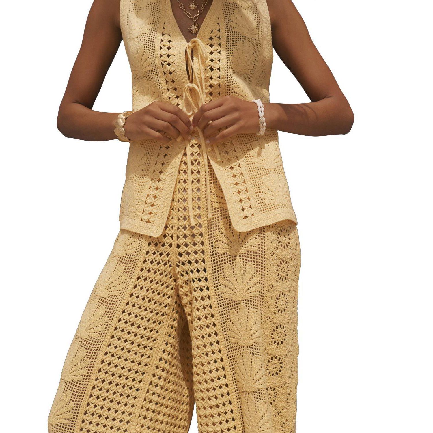 Women's Crochet Knit Trousers