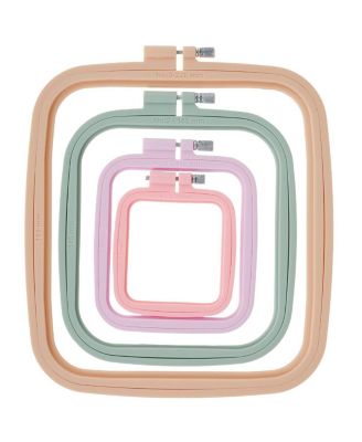 Plastic Embroidery Hoops Set Sturdy Secure Multi Size Multi Color Craft Sewing Tool