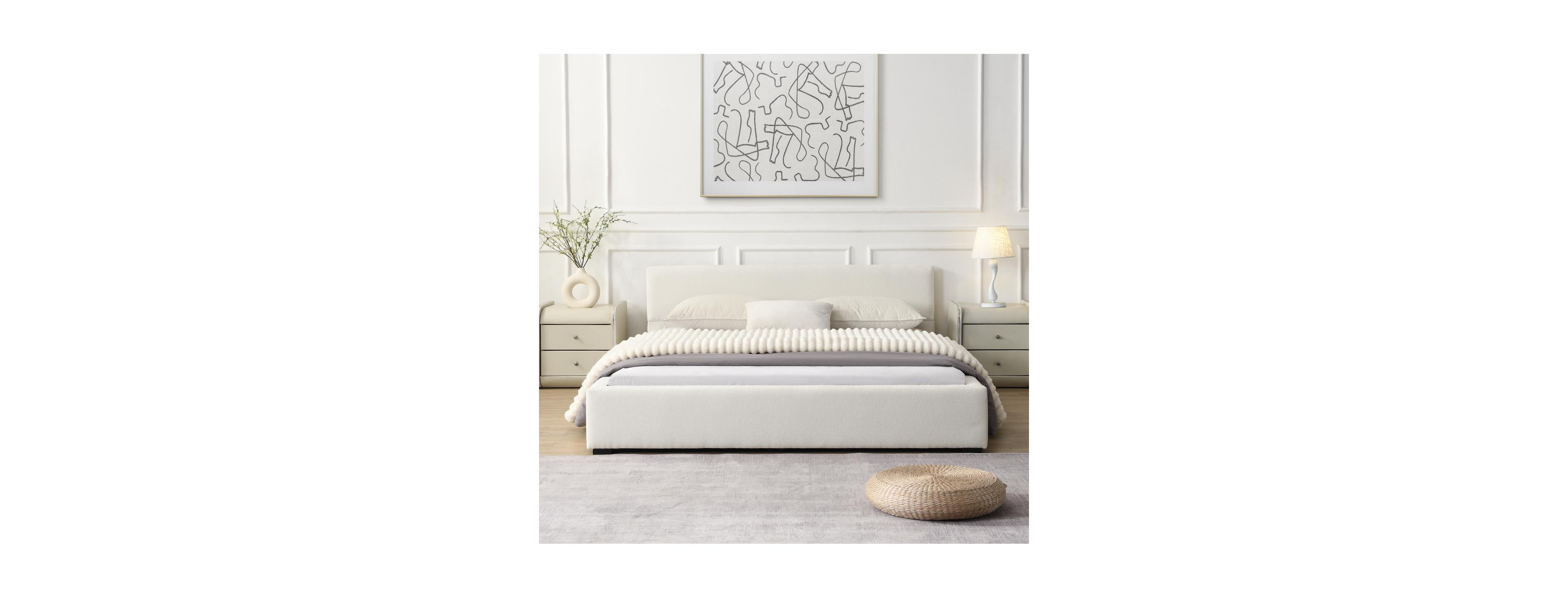 Streamdale Furniture Elegant Beige Wide-edge Bed,Queen