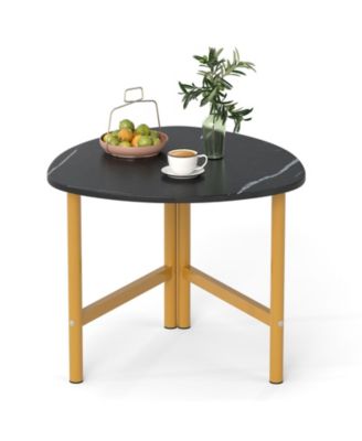 Triangle Coffee Table Oval Coffee Table with Metal Legs Industrial Center Table