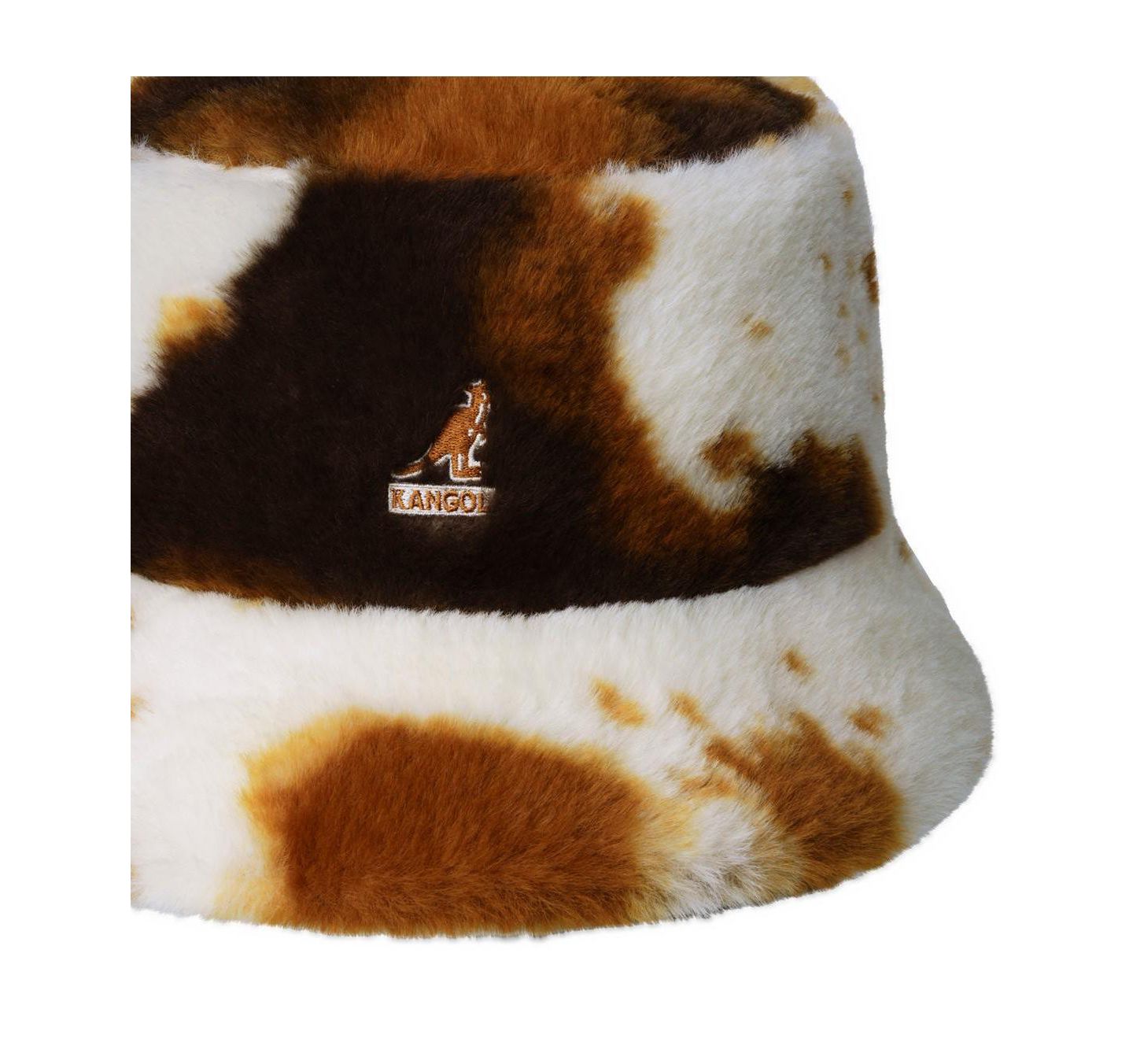 Мужская панама Kangol Faux Fur Bucket Hat, цвет: Коричневый белый — фото 3