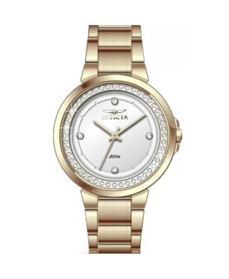 Women's Quartz Water-Resistant Angel Gold-Tone Stainless Steel Watch, 33mm