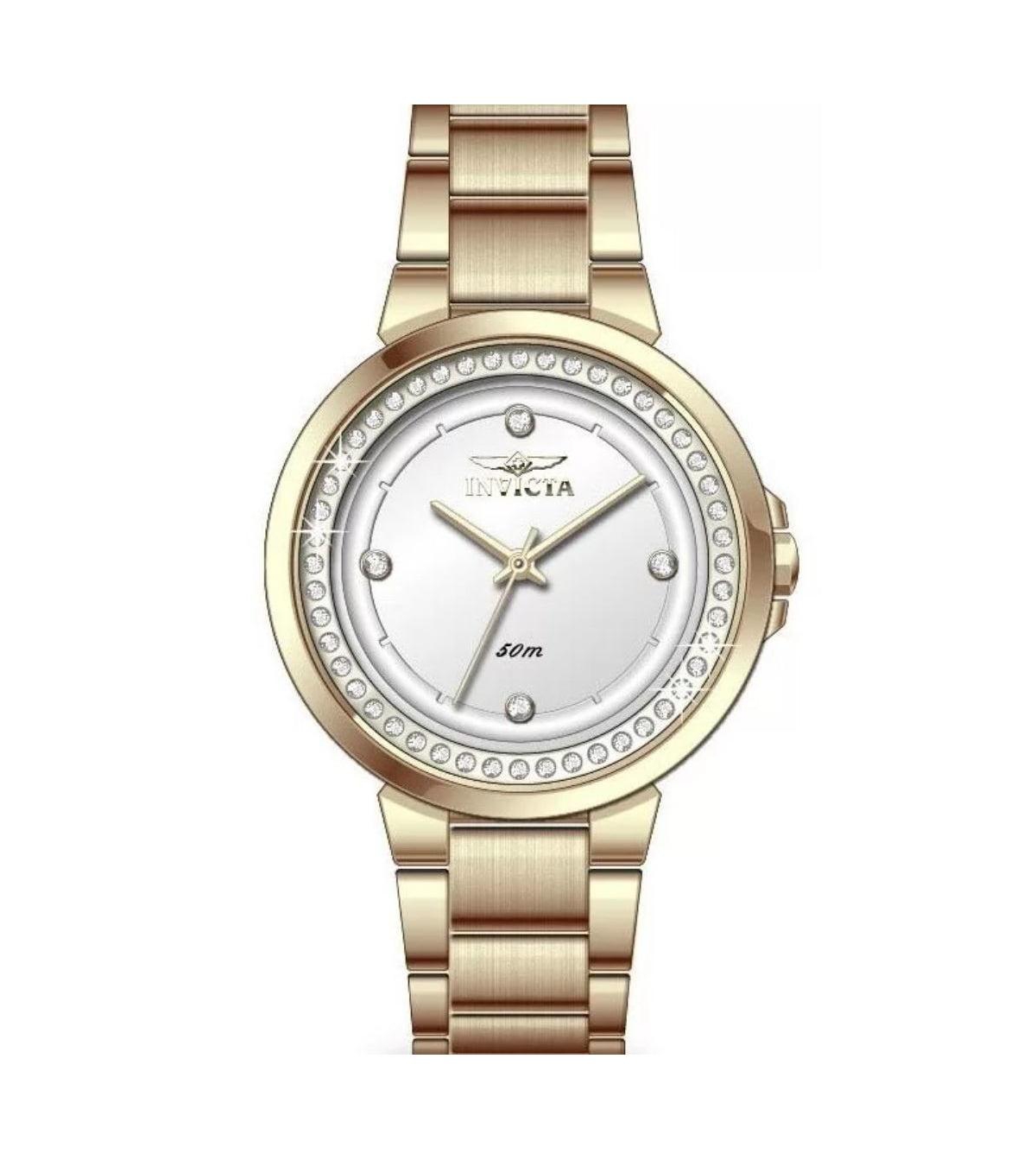 Invicta Women's Quartz Water-Resistant Angel Gold-Tone Stainless Steel Watch, 33mm - Gold
