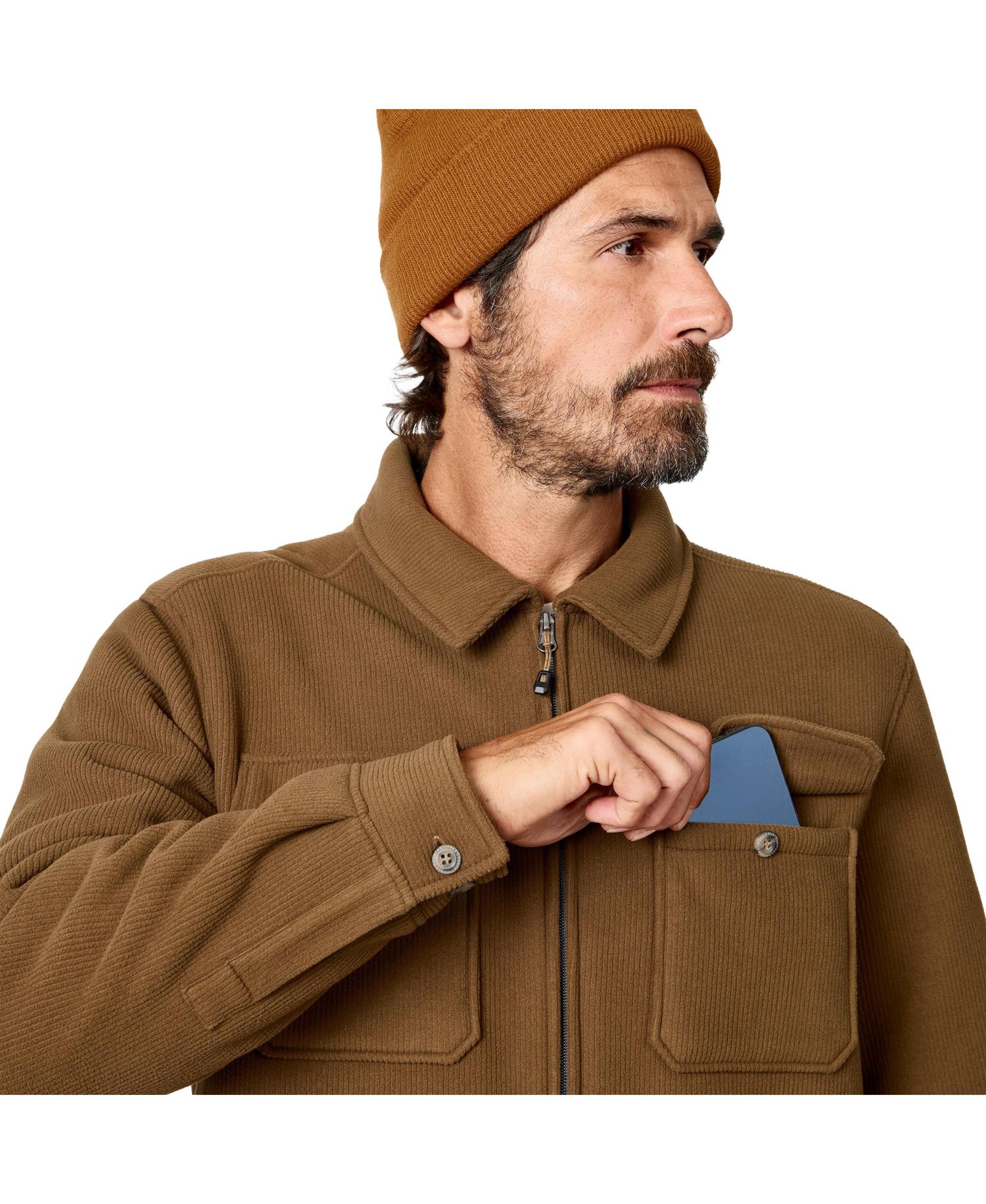 Men's Chill Out Corded-Fleece Full-Zip Sherpa-Lined Shirt Jacket