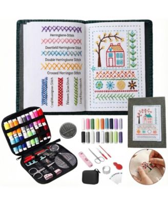 Portable All Scenario Embroidery Book Kit Complete Toolkit Tutorial For Beginners Craft Lovers