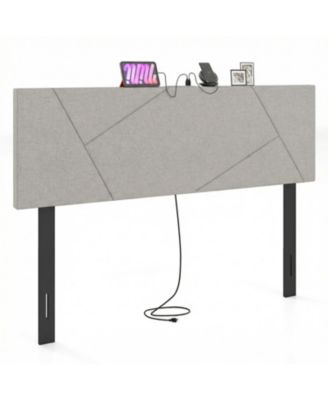 Mecale Headboard for Full Size Bed and Queen Geometric Upholstered Head Board - Gray