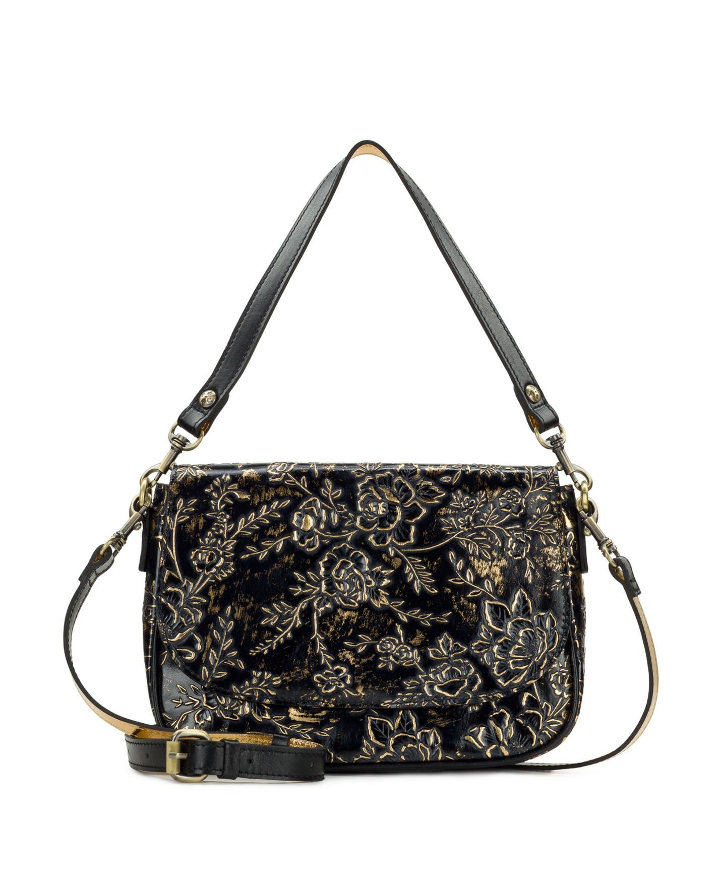 Женская сумка Patricia Nash Abbey Rose Garden Leather Crossbody, цвет: Розовый чёрный — фото 1