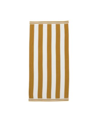 100percentage  Cotton Velour Cabana Stripe Oversized Beach Towel, 35" x 70"