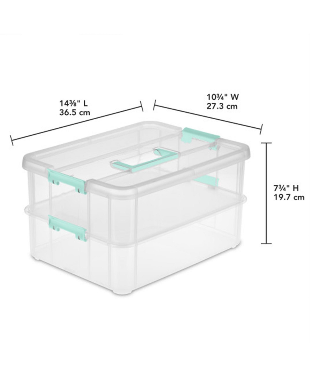 Sterilite Convenient Home 2-Tier Layer Stack Carry Storage Box