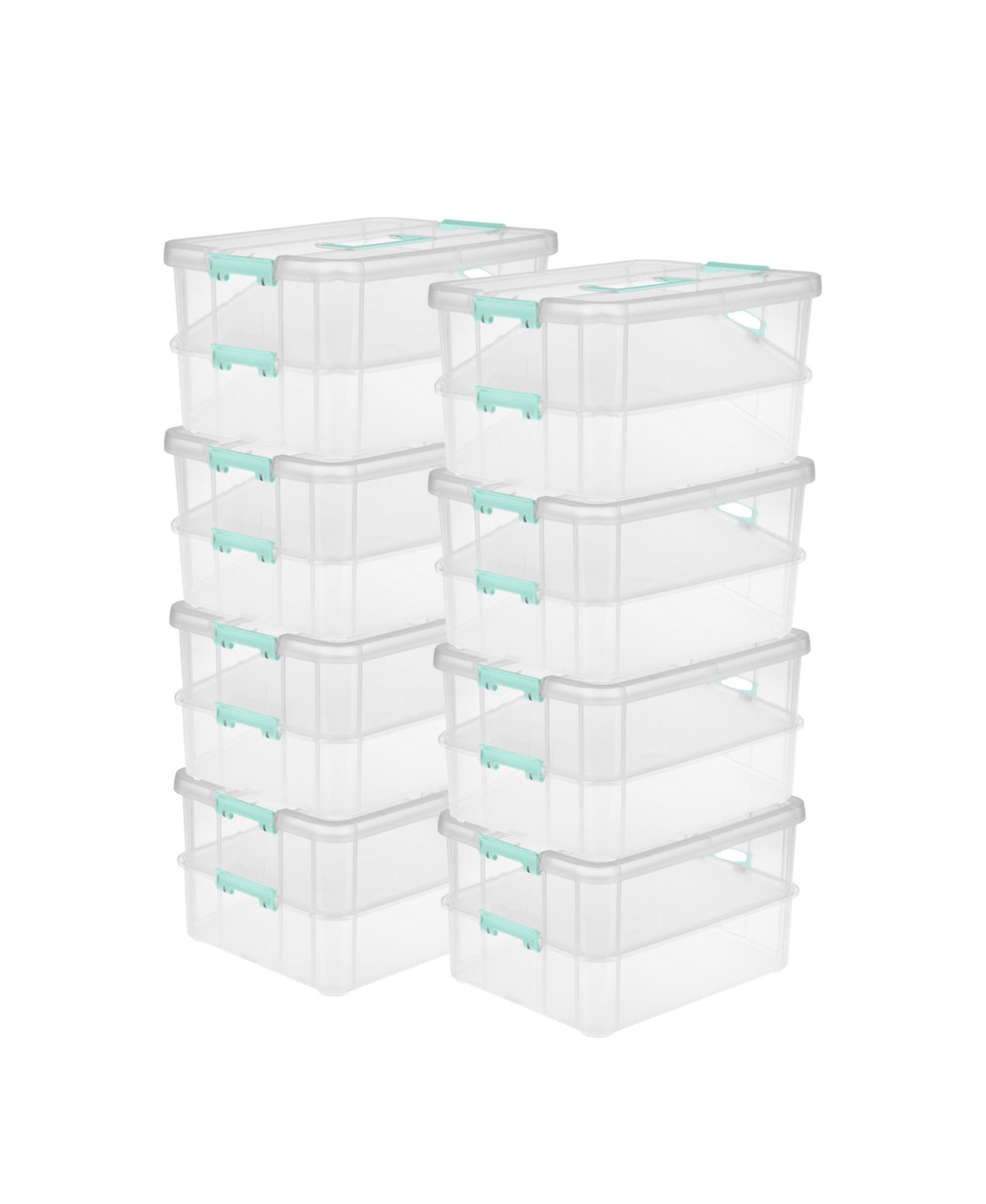 Sterilite Convenient Home 2-Tier Layer Stack Carry Storage Box