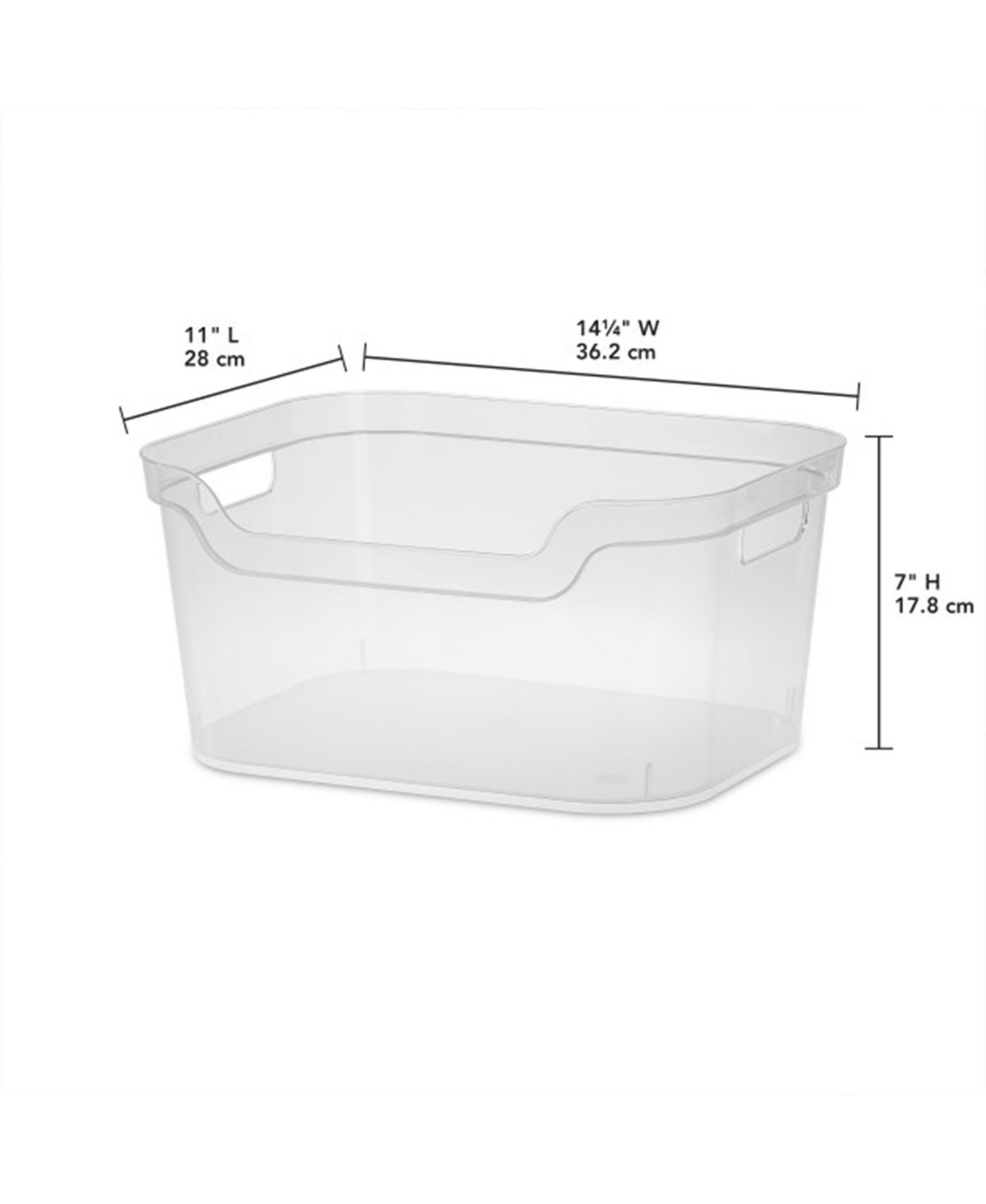 Sterilite 7 x 11 x 14.25 Inch Open Storage Bin w/ Carry Handles
