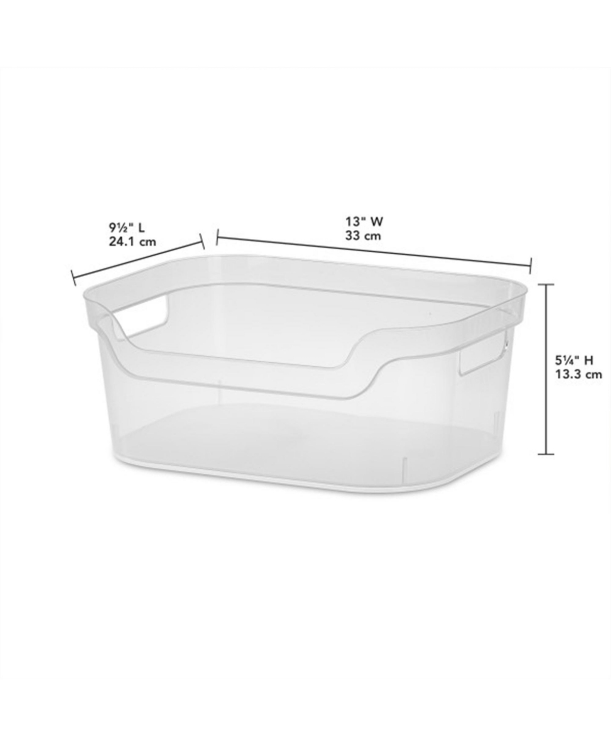 Sterilite 5.25x9.5x13 Inch Open Storage Bin w/ Carry Handles