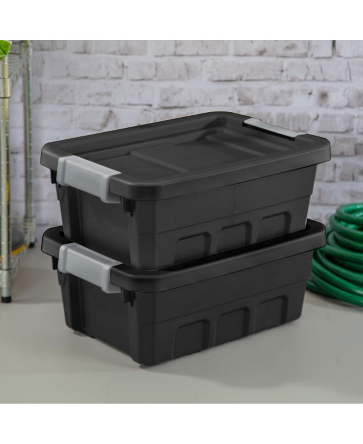 Sterilite 4 Gallon Industrial Storage Totes w/ Latch Clip Lids