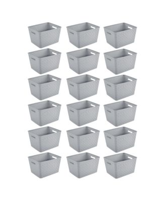 14"Lx8"H Woven Rectangular Tall Basket for Home Organization (18 Pack)