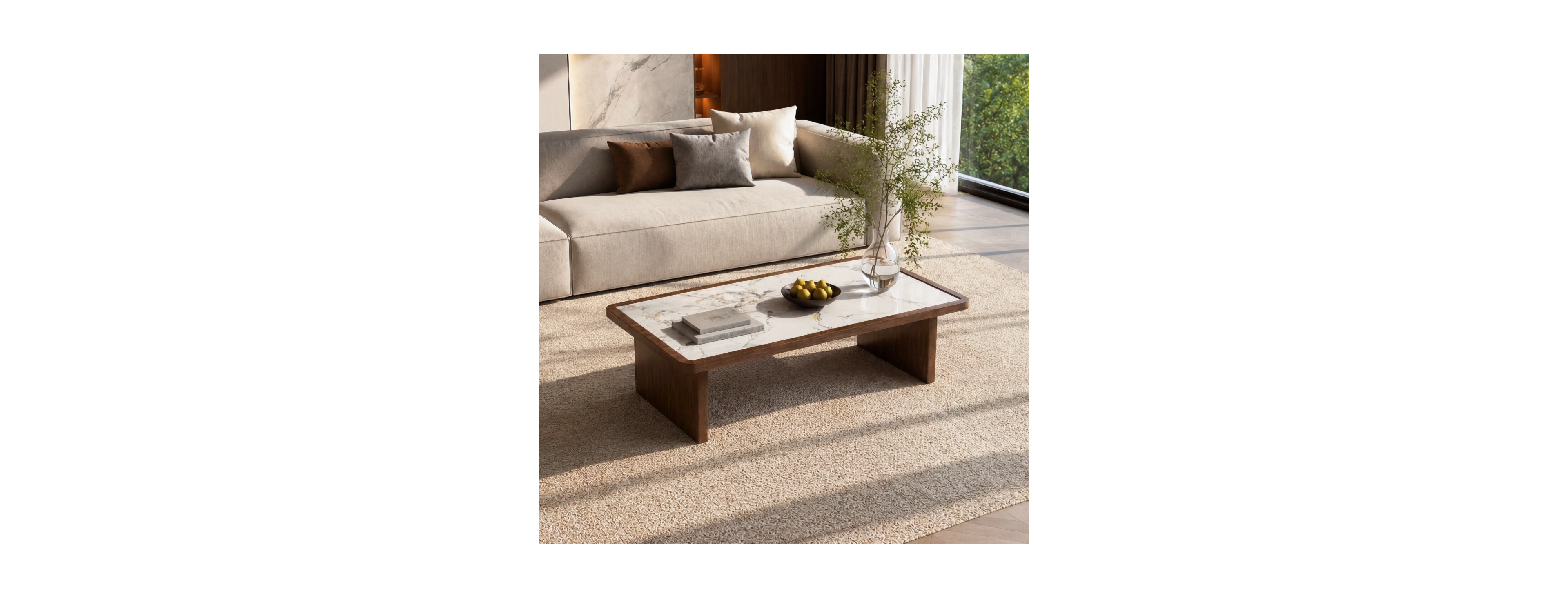 Streamdale Furniture 47 Rectangular Sintered Stone and Coffee Table