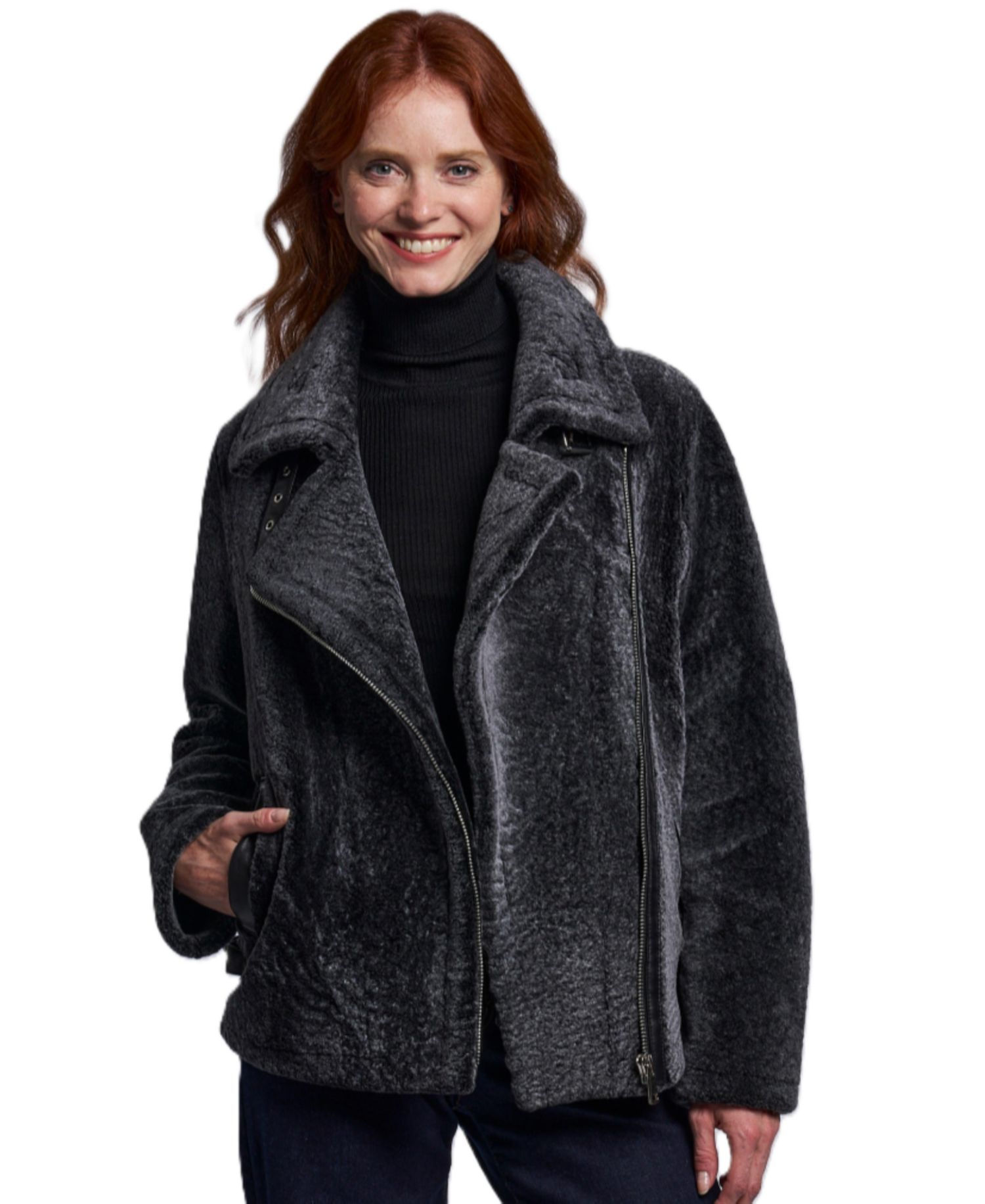 Women's Shearling Moto Jacket