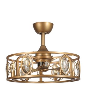 22 Modern Crystal Caged Ceiling Fan Chandelier with Remote