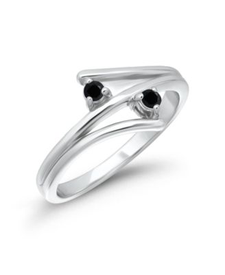 Black Cubic Zirconia Cocktail Pinky Ring
