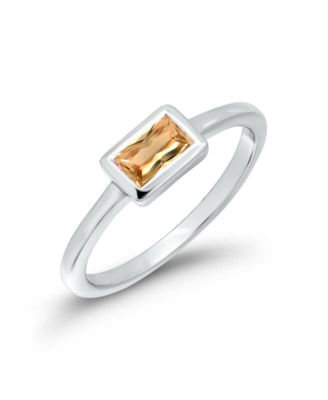 Cubic Zirconia Champagne Baguette Pinky Ring