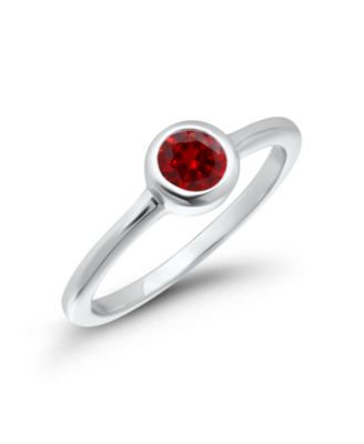 Red Cubic Zirconia Promise Pinky Ring