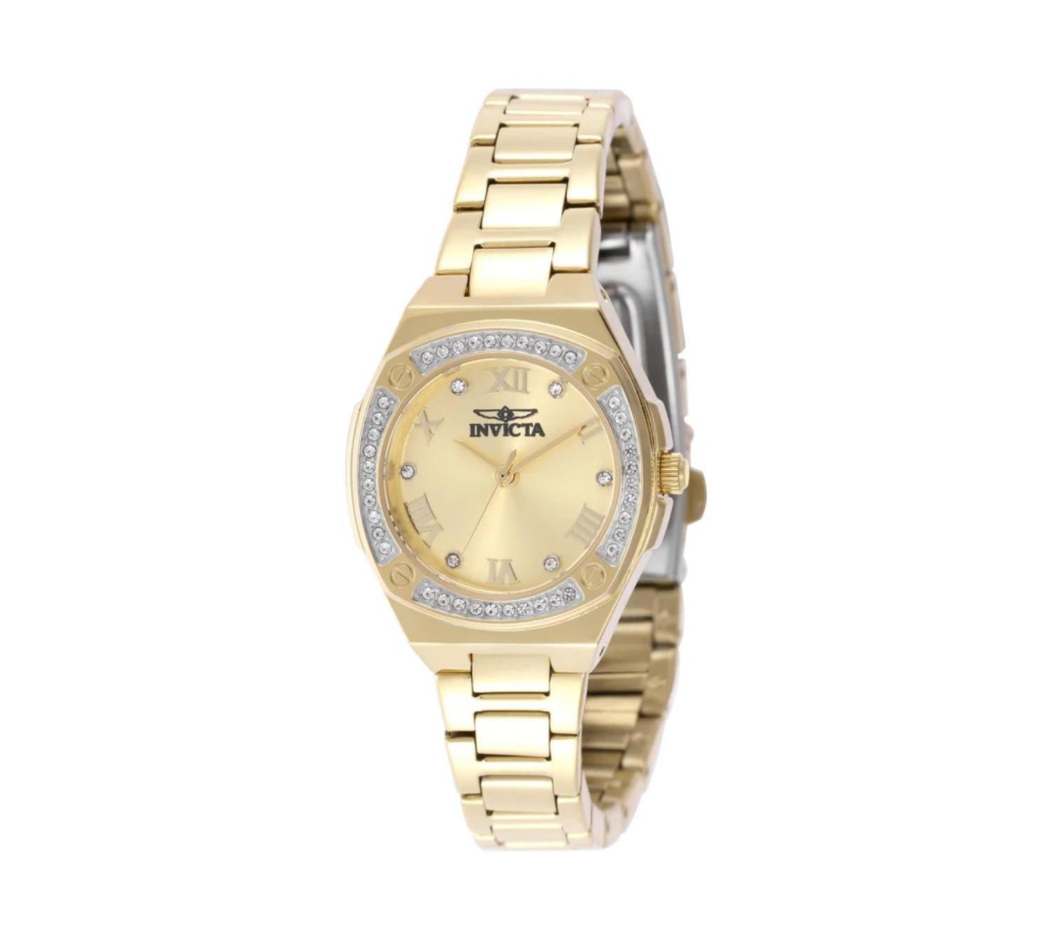 Women's Specialty Quartz Water-Resistant Gold-Tone Stainless Steel Watch, 28mm