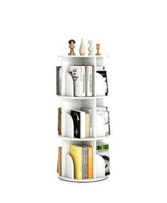 360 Rotating 3-Tier Bookshelf Floor Standing Organizer