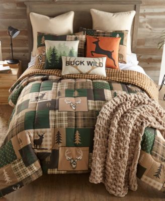 Green Forest Woodland Accents 3-Piece Comforter Sets