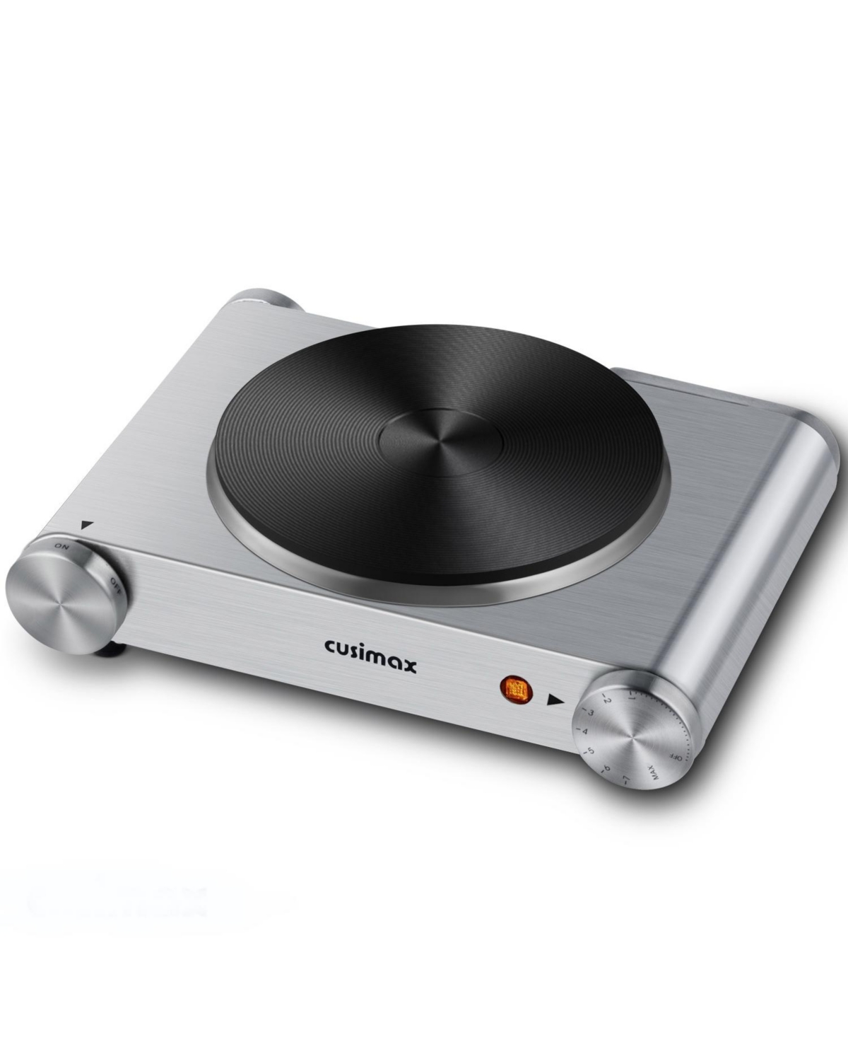 Cusimax 1500W Electric Stainless Steel Hot Plate Portable Single Burner With Temperature Control For Rv Home Camping - Sliver