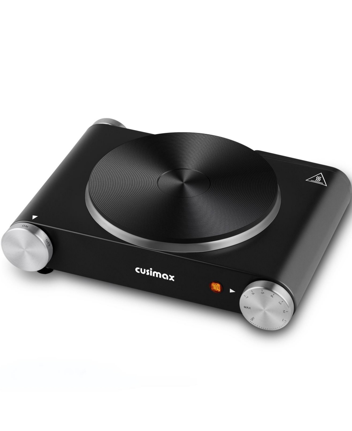 Cusimax 1500W Electric Stainless Steel Hot Plate Portable Single Burner With Temperature Control For Rv Home Camping - Black