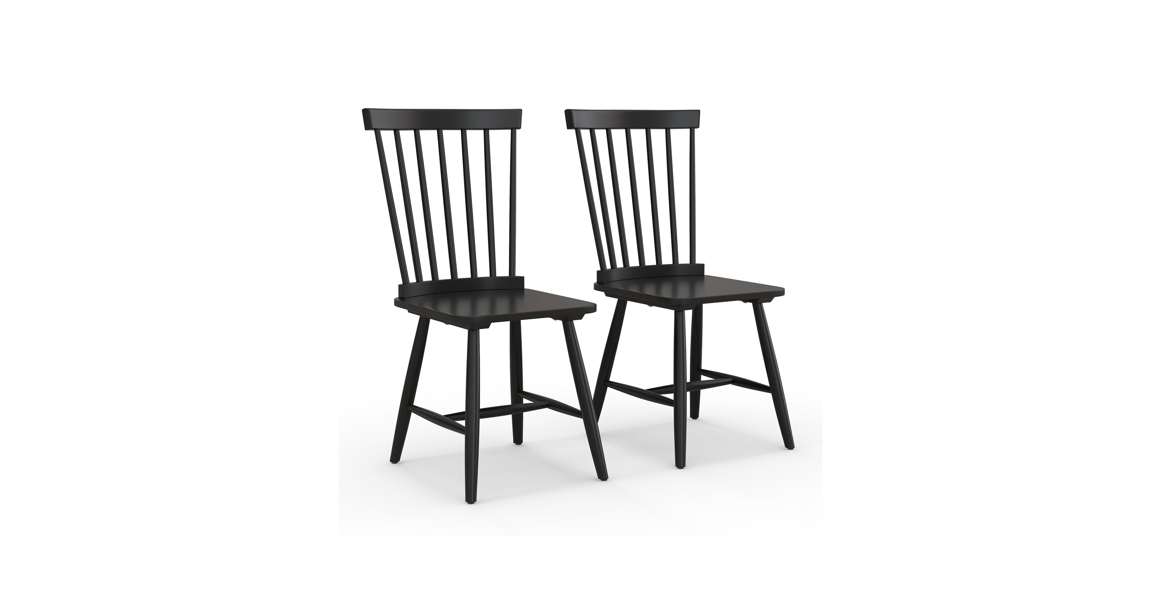 Mecale Set of 2 Windsor Dining Chairs with High Spindle Back